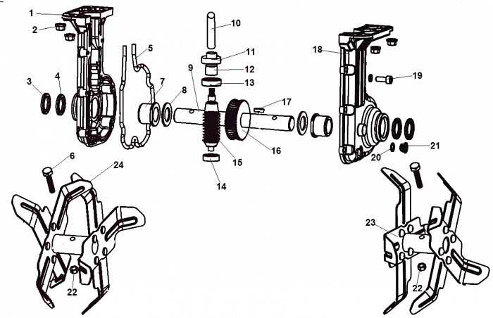 2 РЕДУКТОР - ФРЕЗЫ КУЛЬТИВАТОР CHAMPION EC750