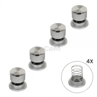 Комплект ручек (4шт) варочной поверхности с хромированной каймой. Серебро. Универсальные